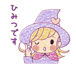 Girl's witches and cat sticker #10763511