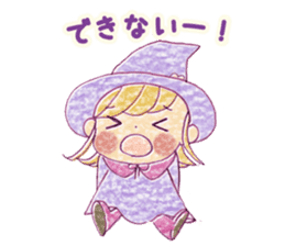 Girl's witches and cat sticker #10763516