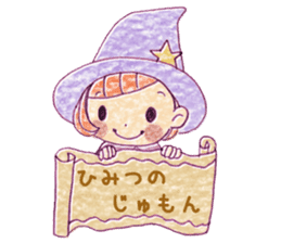 Girl's witches and cat sticker #10763518