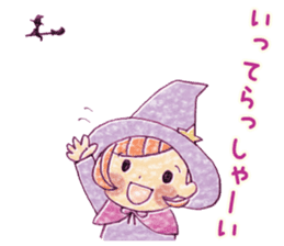Girl's witches and cat sticker #10763526