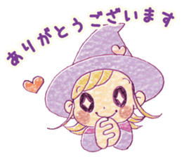 Girl's witches and cat sticker #10763530
