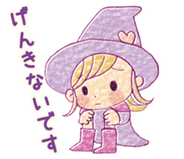 Girl's witches and cat sticker #10763534