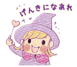 Girl's witches and cat sticker #10763536