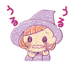 Girl's witches and cat sticker #10763541