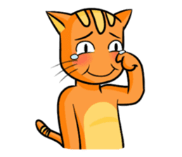 simple sticker : orange cat sticker #10763814