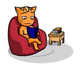 simple sticker : orange cat sticker #10763817