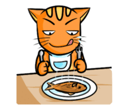 simple sticker : orange cat sticker #10763819