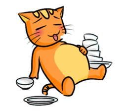 simple sticker : orange cat sticker #10763820