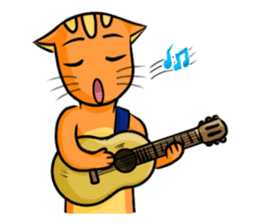 simple sticker : orange cat sticker #10763822