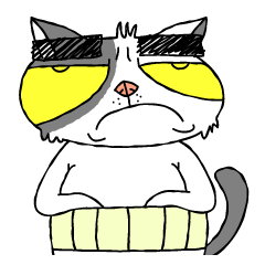 grumpy face cat ojisan