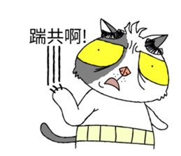 grumpy face cat ojisan sticker #10765480