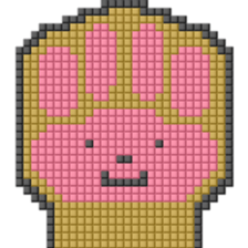 8-bit pixel cat pad paw sticker #10767632