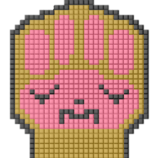 8-bit pixel cat pad paw sticker #10767637