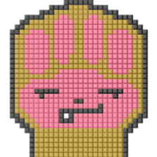 8-bit pixel cat pad paw sticker #10767641