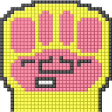 8-bit pixel cat pad paw sticker #10767646