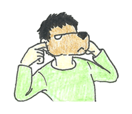 Dog face people sticker #10770379