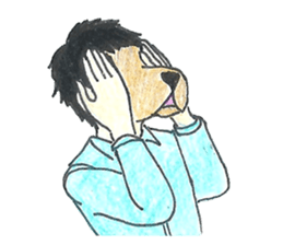 Dog face people sticker #10770385