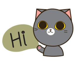 Silver blue cat and friend (eng) sticker #10773472