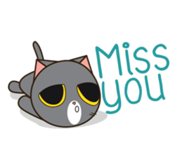 Silver blue cat and friend (eng) sticker #10773476