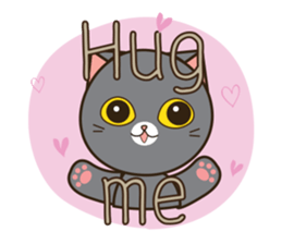 Silver blue cat and friend (eng) sticker #10773480