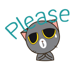 Silver blue cat and friend (eng) sticker #10773483