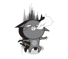 Silver blue cat and friend (eng) sticker #10773486