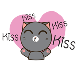 Silver blue cat and friend (eng) sticker #10773491