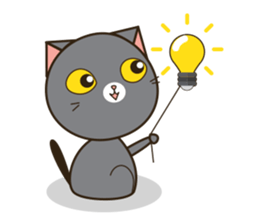 Silver blue cat and friend (eng) sticker #10773492