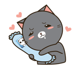 Silver blue cat and friend (eng) sticker #10773509