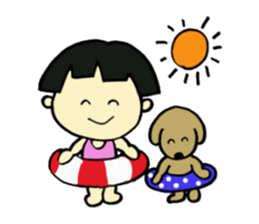 short person and dog  english version sticker #10779603