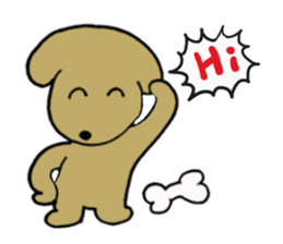 short person and dog  english version sticker #10779605