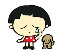 short person and dog  english version sticker #10779618