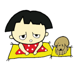 short person and dog  english version sticker #10779619