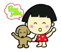 short person and dog  english version sticker #10779626