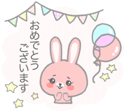 Pink cute rabbit sticker sticker #10780874
