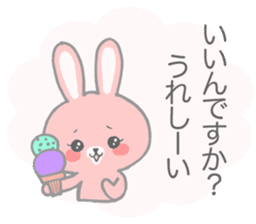 Pink cute rabbit sticker sticker #10780876