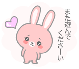 Pink cute rabbit sticker sticker #10780880