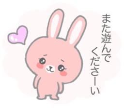 Pink cute rabbit sticker sticker #10780880