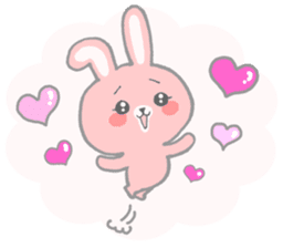 Pink cute rabbit sticker sticker #10780886