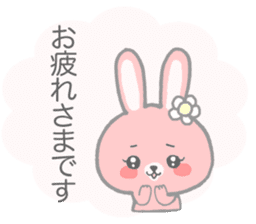 Pink cute rabbit sticker sticker #10780887