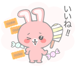 Pink cute rabbit sticker sticker #10780888