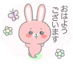 Pink cute rabbit sticker sticker #10780889