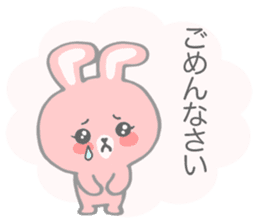 Pink cute rabbit sticker sticker #10780897