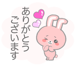 Pink cute rabbit sticker sticker #10780904