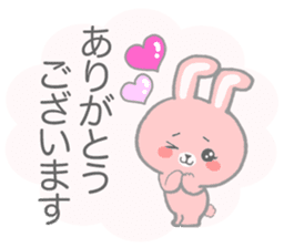 Pink cute rabbit sticker sticker #10780904