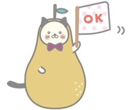 Pear alpaca and pear cat sticker #10788576