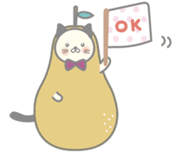 Pear alpaca and pear cat sticker #10788576