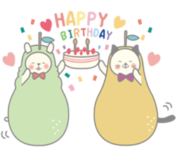 Pear alpaca and pear cat sticker #10788583