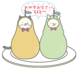 Pear alpaca and pear cat sticker #10788584