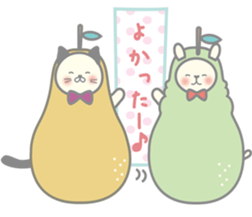 Pear alpaca and pear cat sticker #10788592